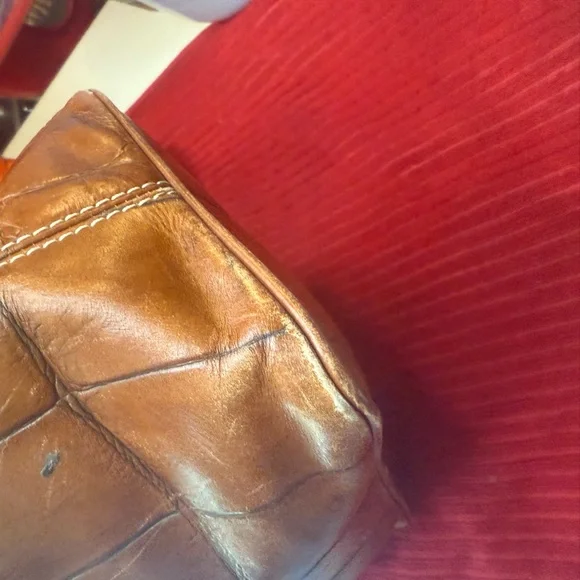 Dooney & Bourke Croc-Embossed Brown Shoulder Bag - Picture 8 of 16